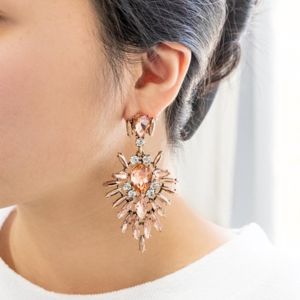 Royal Pink Chandelier Earrings NEW